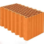 Керамический блок теплая керамика 44 крас. рифл. рабоч. щел. Wienerberger (Porotherm)