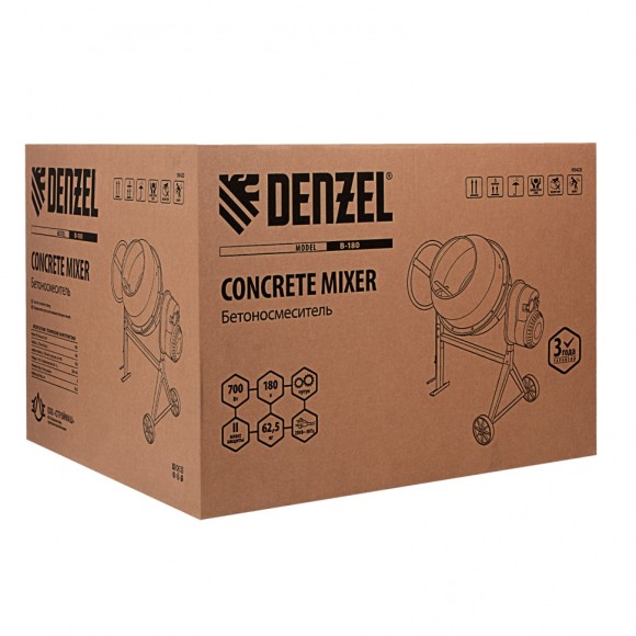 Бетоносмеситель B-180, 700 Вт, 180 л Denzel