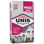 Шпатлевка цементная Unis Фасад 20 кг белая Шпатлевка цементная Unis Фасад 20 кг белая