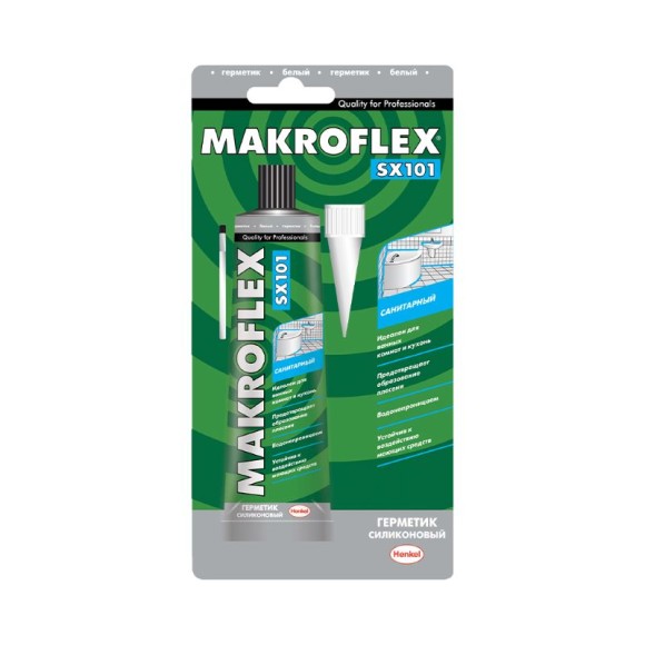 Герметик силиконовый Makroflex SX101 санитарный, белый (85 мл)