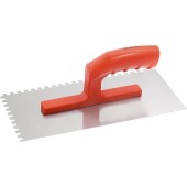 Гладилка стальная, 280 х 130 мм, зеркальная полировка, пластмассовая ручка, зуб 6 х 6 мм Matrix Гладилка стальная, 280 х 130 мм, зеркальная полировка, пластмассовая ручка, зуб 6 х 6 мм Matrix