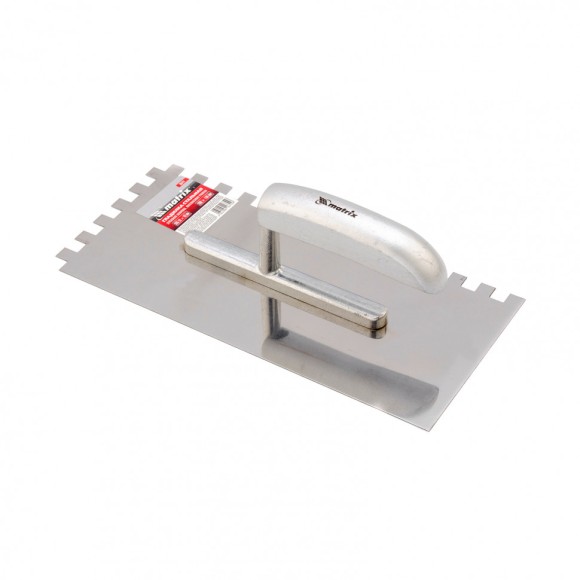 Гладилка из нержавеющей стали, 280 x 130 мм, деревянная ручка, зуб 10 x 10 мм Matrix Гладилка из нержавеющей стали, 280 x 130 мм, деревянная ручка, зуб 10 x 10 мм Matrix