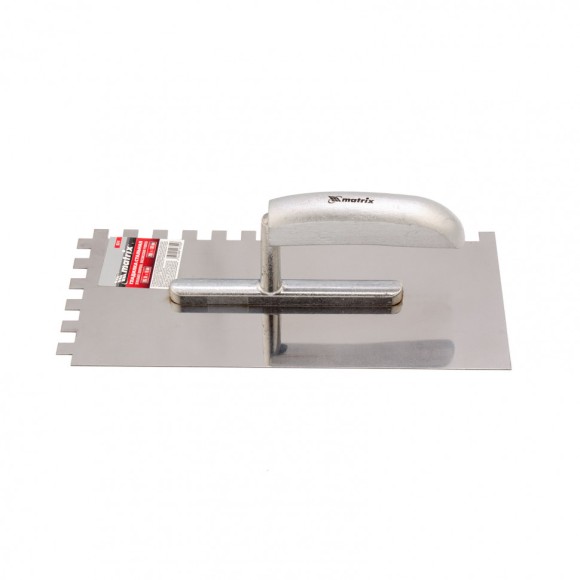 Гладилка из нержавеющей стали, 280 x 130 мм, деревянная ручка, зуб 10 x 10 мм Matrix Гладилка из нержавеющей стали, 280 x 130 мм, деревянная ручка, зуб 10 x 10 мм Matrix