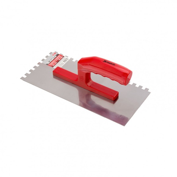 Гладилка стальная, 280 x 130 мм, зеркальная полировка, пластмастмассовая ручка, зуб 8 x 8 мм Matrix Гладилка стальная, 280 x 130 мм, зеркальная полировка, пластмастмассовая ручка, зуб 8 x 8 мм Matrix