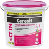 Штукатурка силикатно-силиконовая декоративная Ceresit CT 174 Камешковая 1,5 мм 25 кг Штукатурка силикатно-силиконовая декоративная Ceresit CT 174 Камешковая 1,5 мм 25 кг
