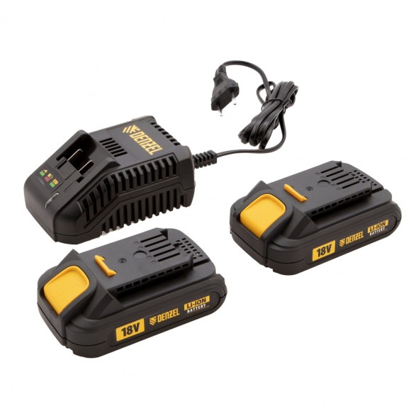 Дрель-шуруповерт аккумуляторная CDL-IB-18-02, Li-Ion, 18 В, 2 акк.// Denzel Дрель-шуруповерт аккумуляторная CDL-IB-18-02, Li-Ion, 18 В, 2 акк.// Denzel