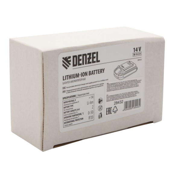 Батарея аккумуляторная IB-14-2.0, Li-Ion, 14 В, 2.0 А/ч Denzel Батарея аккумуляторная IB-14-2.0, Li-Ion, 14 В, 2.0 А/ч Denzel