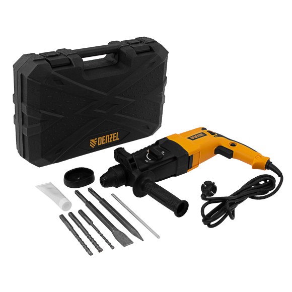 Перфоратор электрический RHH-800-26, SDS-plus, 800 Вт, 3 Дж, 3 плюс 1 реж.// Denzel Перфоратор электрический RHH-800-26, SDS-plus, 800 Вт, 3 Дж, 3 плюс 1 реж.// Denzel