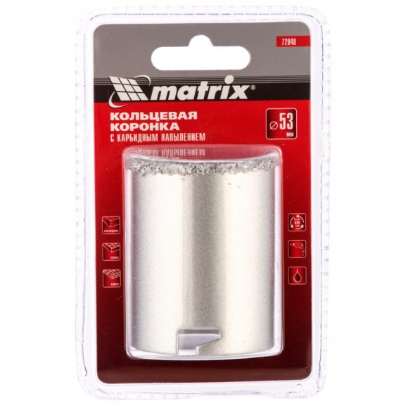 Кольцевая коронка с карбидным напылением, 53 мм Matrix Кольцевая коронка с карбидным напылением, 53 мм Matrix