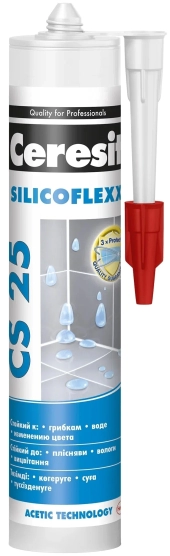 Силиконовая затирка Ceresit CS 25, серая (0,28 л) Силиконовая затирка Ceresit CS 25, серая (0,28 л)
