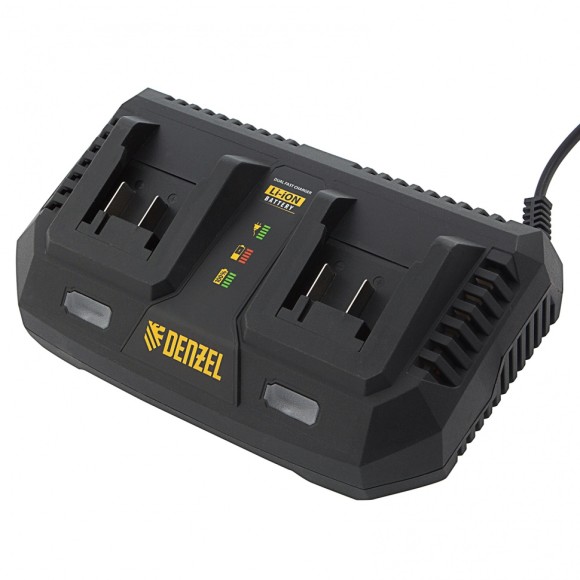 Устройство зарядное для аккумуляторов IBC-18-3.0-2, Li-Ion, 18В, 3.0 А, для двух батарей Denzel Устройство зарядное для аккумуляторов IBC-18-3.0-2, Li-Ion, 18В, 3.0 А, для двух батарей Denzel