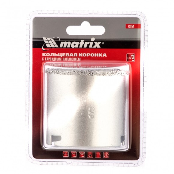Кольцевая коронка с карбидным напылением, 73 мм Matrix Кольцевая коронка с карбидным напылением, 73 мм Matrix