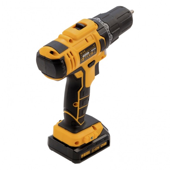 Дрель-шуруповерт аккумуляторная CDL-12-02, Li-Ion, 12 В, 1.5 А*ч, 2 аккумулятора Denzel Дрель-шуруповерт аккумуляторная CDL-12-02, Li-Ion, 12 В, 1.5 А*ч, 2 аккумулятора Denzel