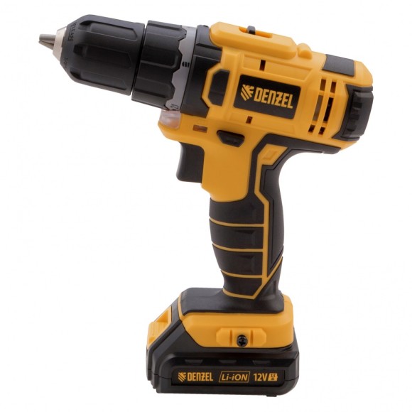 Дрель-шуруповерт аккумуляторная CDL-12-02, Li-Ion, 12 В, 1.5 А*ч, 2 аккумулятора Denzel Дрель-шуруповерт аккумуляторная CDL-12-02, Li-Ion, 12 В, 1.5 А*ч, 2 аккумулятора Denzel