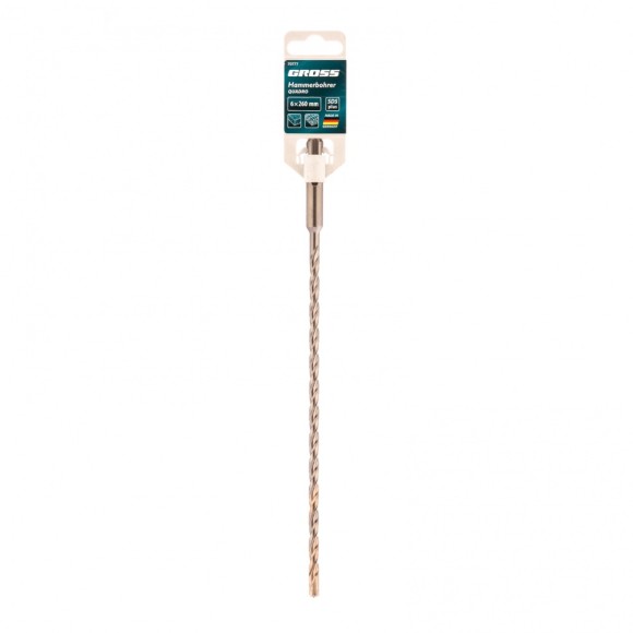 Бур по бетону QUADRO, 6 x 260 мм, SDS PLUS Gross