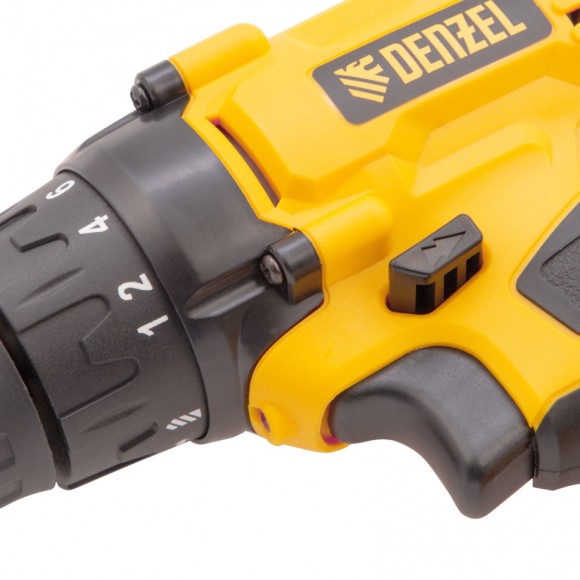 Дрель-шуруповерт аккумуляторная CDL-IB-12-02, Li-Ion, 12 В, 1.5 А*ч, 2 аккумулятора Denzel Дрель-шуруповерт аккумуляторная CDL-IB-12-02, Li-Ion, 12 В, 1.5 А*ч, 2 аккумулятора Denzel