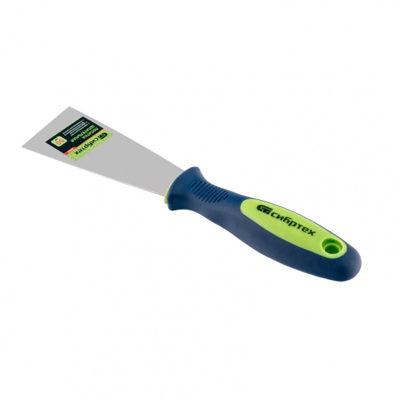 Шпательная лопатка из нержавеющей стали, 50 мм, двухкомпонентная ручка Сибртех Шпательная лопатка из нержавеющей стали, 50 мм, двухкомпонентная ручка Сибртех
