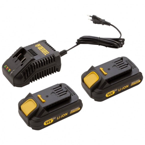 Дрель-шуруповерт аккумуляторная CDL-IB-14-02, Li-Ion, 14 В, 1.5 А*ч, 2 аккумулятора Denzel Дрель-шуруповерт аккумуляторная CDL-IB-14-02, Li-Ion, 14 В, 1.5 А*ч, 2 аккумулятора Denzel