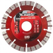 Диск алмазный, отрезной Турбо-сегментный, 115 х 22.2 мм, сухая резка Matrix Professional Диск алмазный, отрезной Турбо-сегментный, 115 х 22.2 мм, сухая резка Matrix Professional