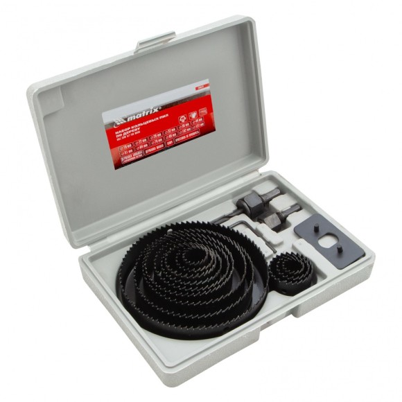 Набор кольцевых пил по дереву, 19-127 мм, 12 предметов Matrix Набор кольцевых пил по дереву, 19-127 мм, 12 предметов Matrix