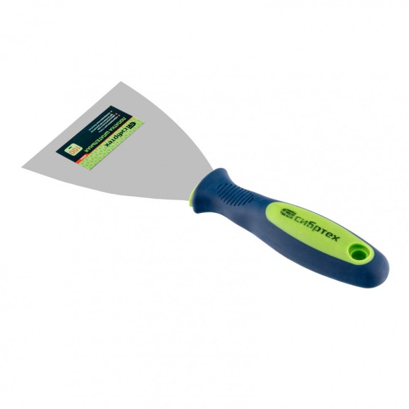 Шпательная лопатка из нержавеющей стали, 100 мм, двухкомпонентная ручка Сибртех Шпательная лопатка из нержавеющей стали, 100 мм, двухкомпонентная ручка Сибртех