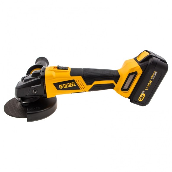 Машина углошлифовальная аккумуляторная BLG-IB-18-125, бесщеточная BLG-IB-18-125, Li-ion, 18 В Denzel Машина углошлифовальная аккумуляторная BLG-IB-18-125, бесщеточная BLG-IB-18-125, Li-ion, 18 В Denzel