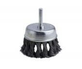 ON Щетка металл. со шпилькой для дрели 75 мм (крученая чашка)