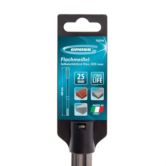 Зубило плоское самозатачивающееся Rtec 400 мм, SDS Max Gross Зубило плоское самозатачивающееся Rtec 400 мм, SDS Max Gross