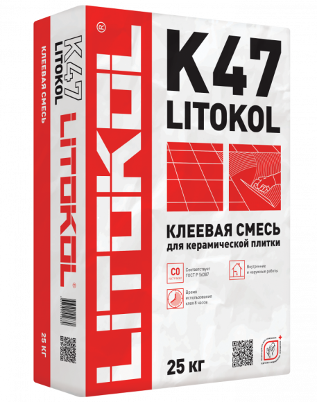 Клей для плитки для внутренних работ LITOKOL K47 25кг