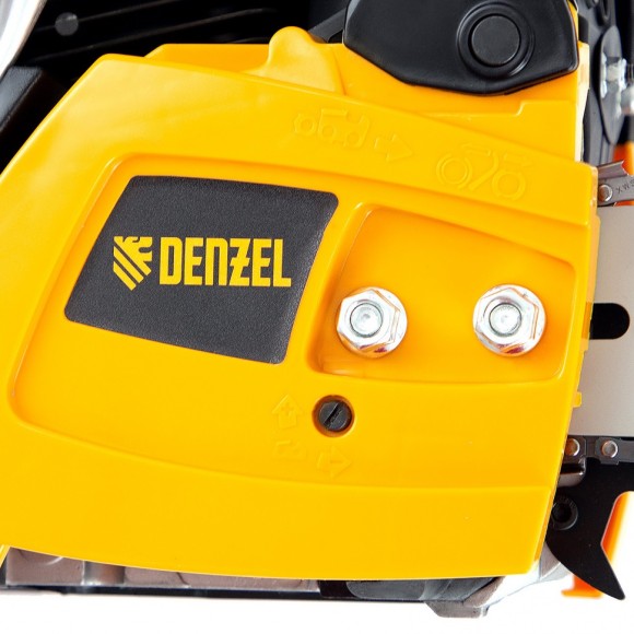 Пила цепная бензиновая DGS-4516, шина 40 см, 45 см3, 3 л.с, шаг 3/8, паз 1.3 мм, 57 звеньев Denzel