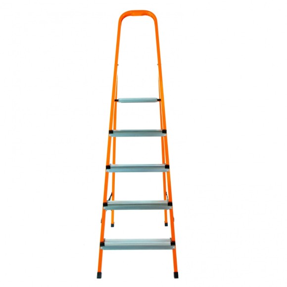 Стремянка, 5 ступеней, стальной профиль, ступени сталь, оранжевая, Россия, Сибртех Стремянка, 5 ступеней, стальной профиль, ступени сталь, оранжевая, Россия, Сибртех