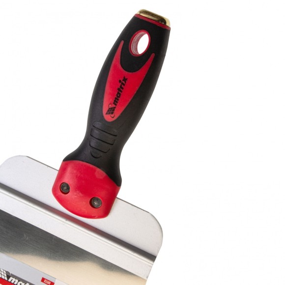 Шпатель фасадный из нержавеющей стали, 150 мм, двухкомпонентная ручка, широкое полотно Matrix Шпатель фасадный из нержавеющей стали, 150 мм, двухкомпонентная ручка, широкое полотно Matrix