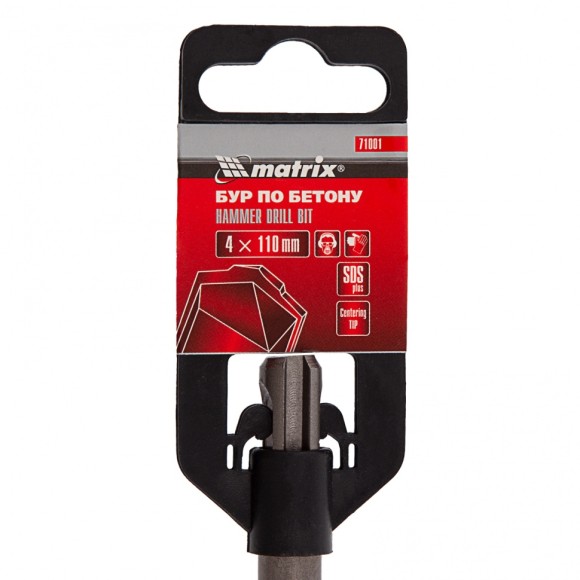 Бур по бетону, 4 x 110 мм, SDS Plus Matrix Бур по бетону, 4 x 110 мм, SDS Plus Matrix