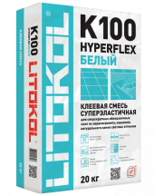 Клей высокоэластичный для укладки крупноформатных плит HYPERFLEX K100 Белый (класс С2 TЕ S2) Клей высокоэластичный для укладки крупноформатных плит HYPERFLEX K100 Белый (класс С2 TЕ S2)