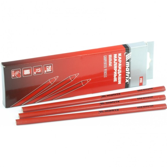 Карандаши малярные овальные, универсальные, 250 мм, коробка 12 шт Matrix Карандаши малярные овальные, универсальные, 250 мм, коробка 12 шт Matrix