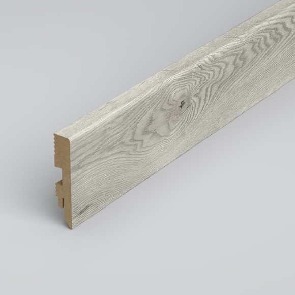 Плинтус МДФ ламинированный PRESTIGE 80 ДУБ СИЛЬВЕРСТОУН 80х16x2400 мм NEW