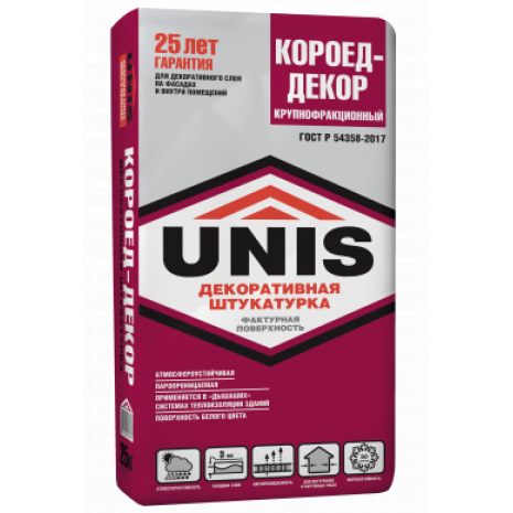 Штукатурка декоративная (крупнофр.) Unis Короед-Декор 25 кг