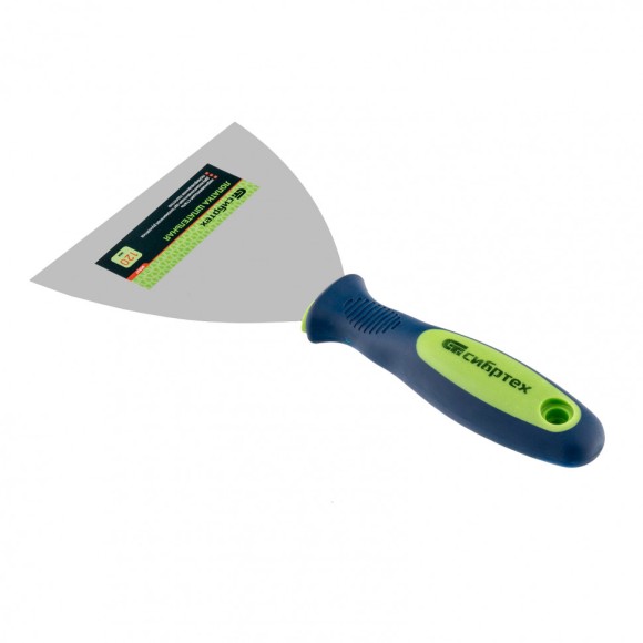 Шпательная лопатка из нержавеющей стали, 120 мм, двухкомпонентная ручка Сибртех Шпательная лопатка из нержавеющей стали, 120 мм, двухкомпонентная ручка Сибртех