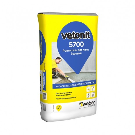 Наливной пол первичный Weber.vetonit 5700 Базовый на цементной основе 25 кг