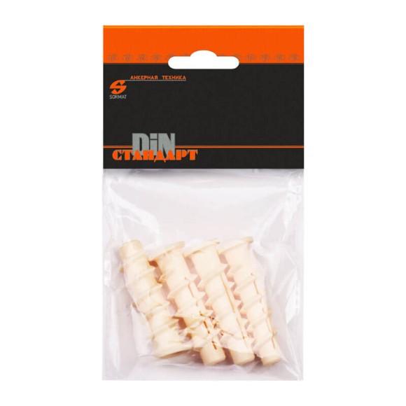 Дюбель SORMAT KBT 6 10х50 нейлон (3 шт) пакетик