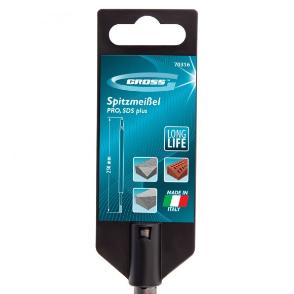 Зубило пикообразное 250 мм, Pro, SDS Plus Gross Зубило пикообразное 250 мм, Pro, SDS Plus Gross