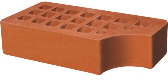 Кирпич облицовочный фасонный КФ-1 красный гладкий 250*120*65мм М150 щелевой Железногорск Кирпич облицовочный фасонный КФ-1 красный гладкий 250*120*65мм М150 щелевой Железногорск