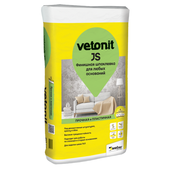 Финишная шпаклевка  Weber.Vetonit JS 20 кг