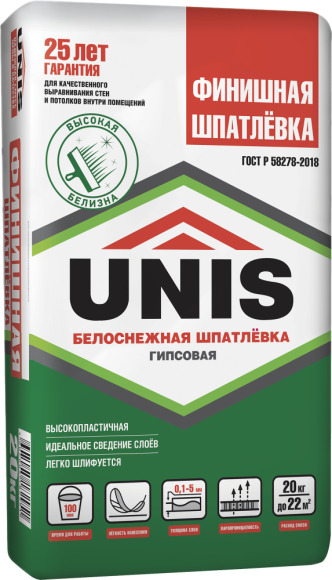 Финишная гипсовая шпатлёвка ФИНИШНАЯ 20 кг