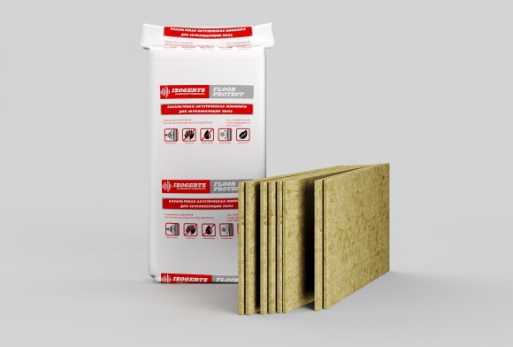 Шумопоглощающая минплита Izogertz Floor Protect 1200x600x20мм в уп. 8шт. 5,76 м2. пл.115кг/м3