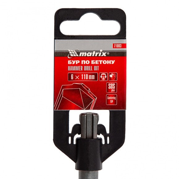 Бур по бетону, 6 x 110 мм, SDS Plus Matrix Бур по бетону, 6 x 110 мм, SDS Plus Matrix