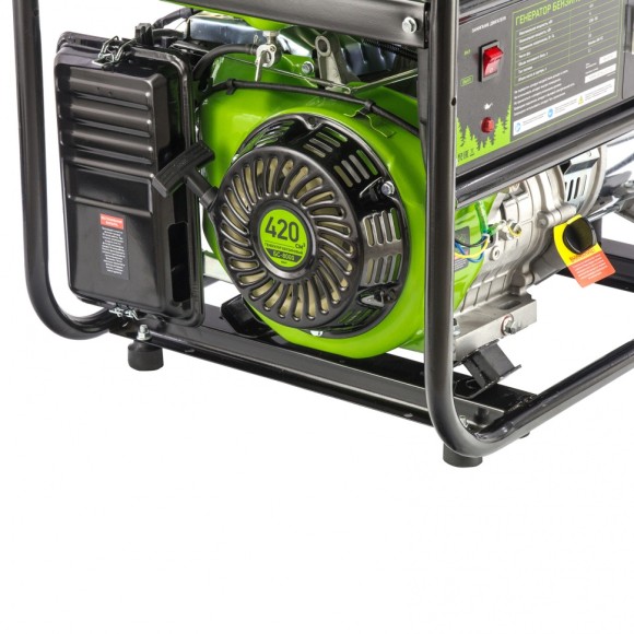 Генератор бензиновый БС-8000, 6,6 кВт, 230В, четырехтактный, 25 л, ручной стартер Сибртех