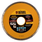 Диск алмазный, отрезной сплошной, 115 х 22.2 мм, мокрая резка Denzel Диск алмазный, отрезной сплошной, 115 х 22.2 мм, мокрая резка Denzel