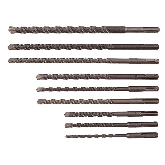 Набор буров по бетону, 6-8-10 х 160, 8-10-12 х 210, 10-12-14 х 260 мм, зубила 4 шт, SDS Plus Matrix Набор буров по бетону, 6-8-10 х 160, 8-10-12 х 210, 10-12-14 х 260 мм, зубила 4 шт, SDS Plus Matrix