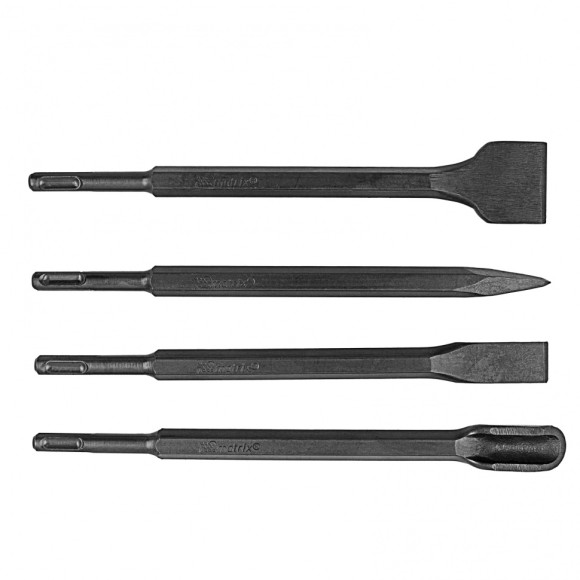 Набор буров по бетону, 6-8-10 х 160, 8-10-12 х 210, 10-12-14 х 260 мм, зубила 4 шт, SDS Plus Matrix Набор буров по бетону, 6-8-10 х 160, 8-10-12 х 210, 10-12-14 х 260 мм, зубила 4 шт, SDS Plus Matrix